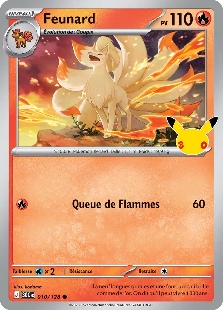 Carte Pokémon Feunard #010 — 30ᵉ Anniversaire