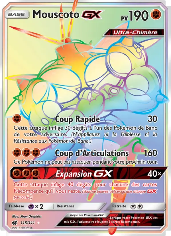 Carte Pokémon Mouscoto GX #115 — Invasion Carmin