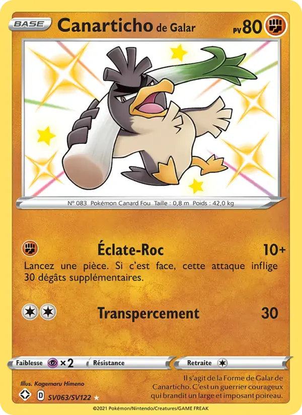 Carte Pokémon Canarticho de Galar #SV063 — Destinées Radieuses