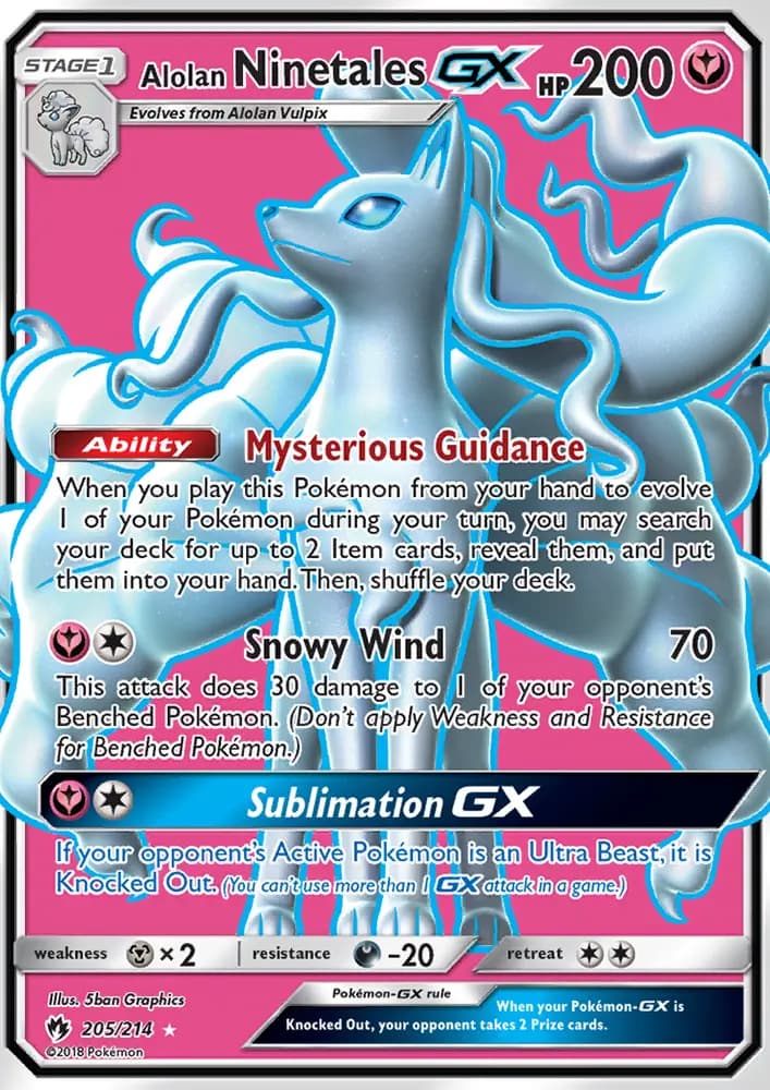 Alolan Ninetales GX #205 — Lost Thunder
