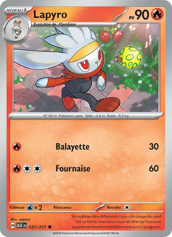 Carte Pokémon Lapyro #037 — Héros Transcendants