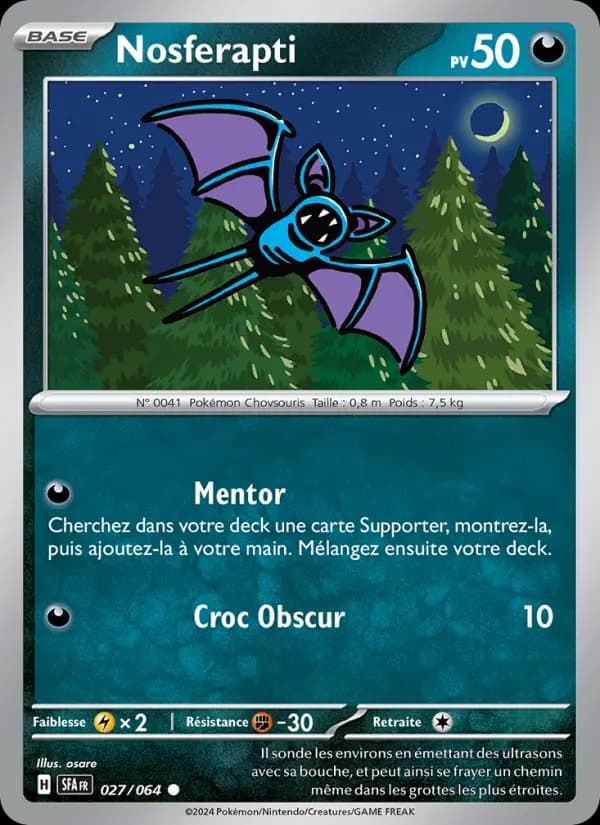 Carte Pokémon Nosferapti #027 — Fable Nébuleuse