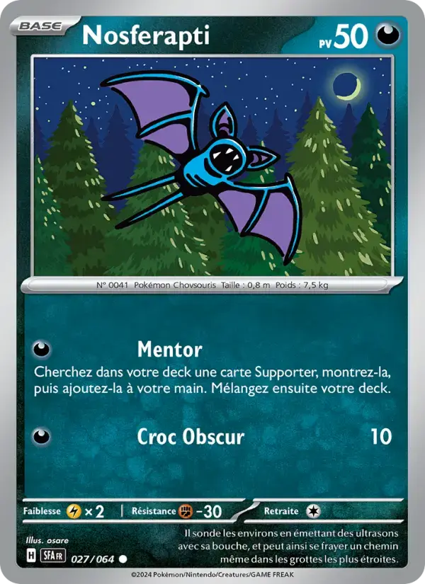 Carte Pokémon Nosferapti #027 — Fable Nébuleuse