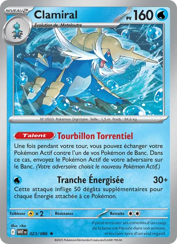Carte Pokémon Clamiral #023 — Flamme Blanche