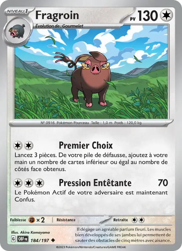 Carte Pokémon Fragroin #184 — Flammes Obsidiennes
