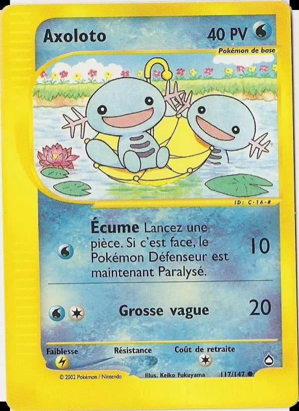 Carte Pokémon Axoloto #117 — Aquapolis