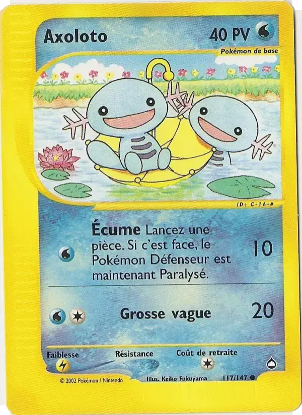 Carte Pokémon Axoloto #117 — Aquapolis