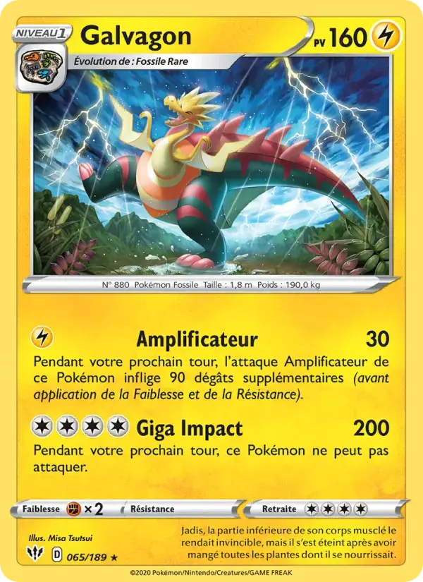 Carte Pokémon Galvagon #65 — Ténèbres Embrasées