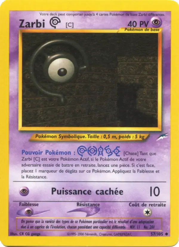 Carte Pokémon Zarbi C #57 — Neo Destiny