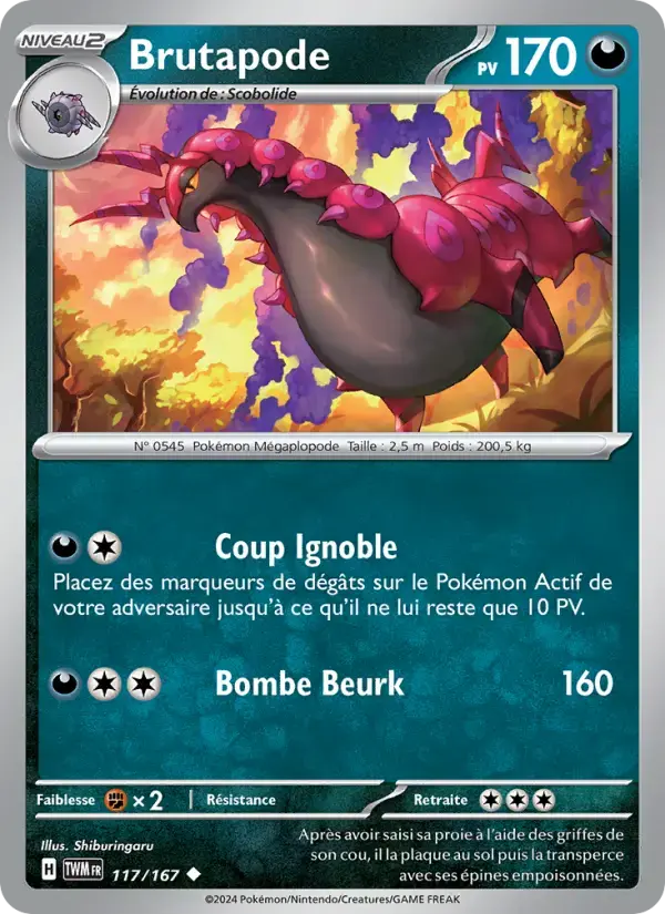 Carte Pokémon Brutapode #117 — Mascarade Crépusculaire