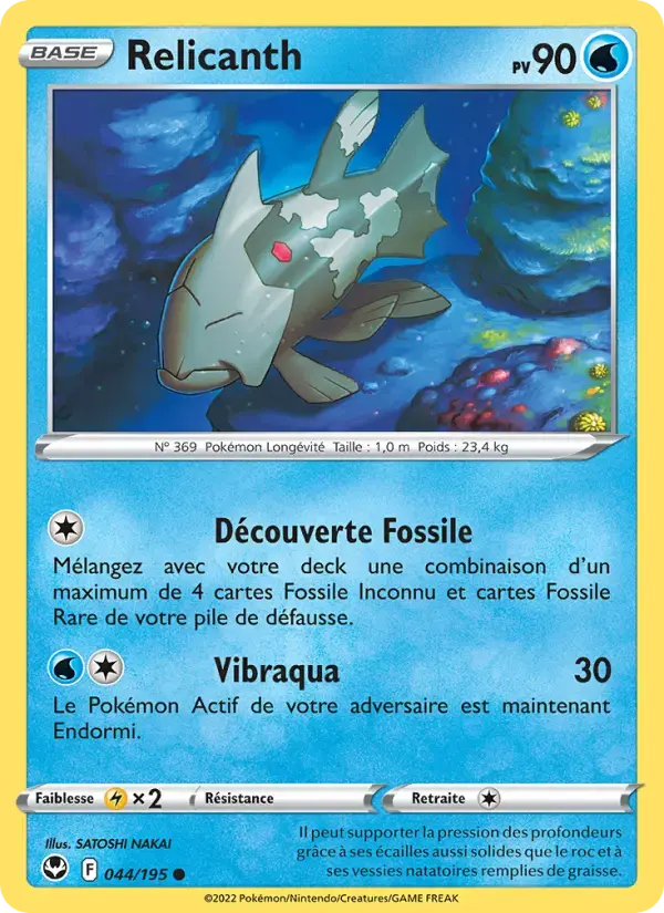 Carte Pokémon Relicanth #044 — Tempête Argentée