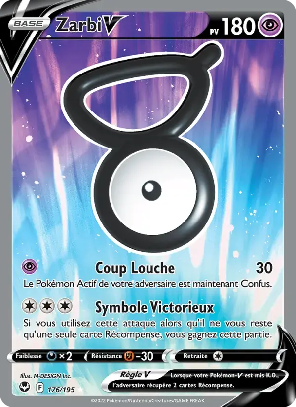 Carte Pokémon Zarbi V #176 — Tempête Argentée