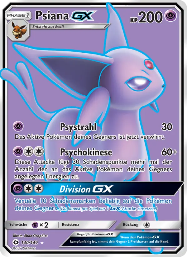 Carte Pokémon Mentali GX #140 — Soleil et Lune