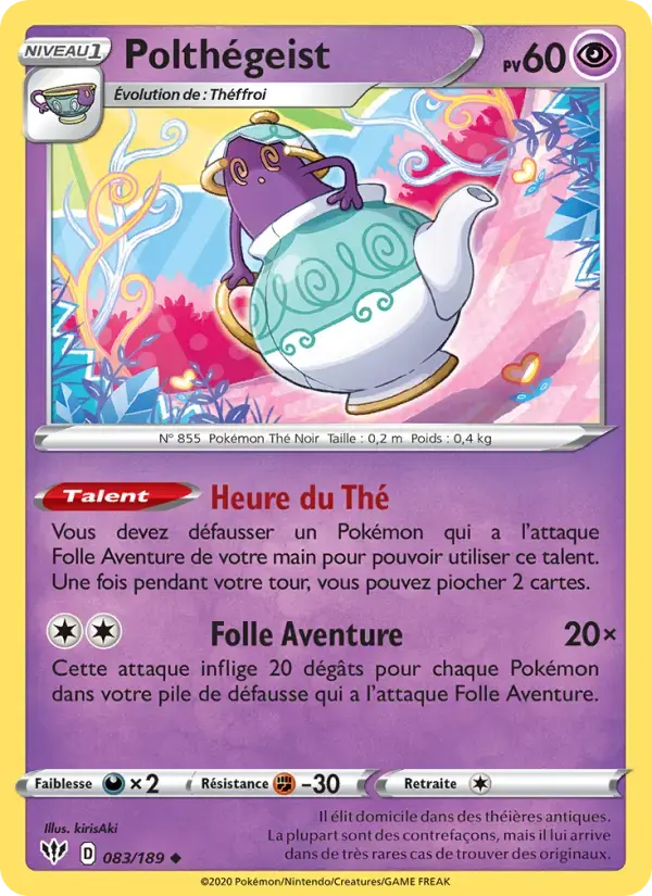 Carte Pokémon Polthégeist #83 — Ténèbres Embrasées