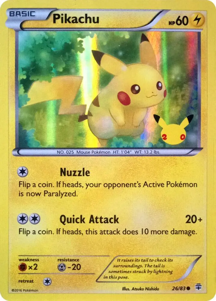 Carte Pokémon Pikachu #026 Stamp — Générations