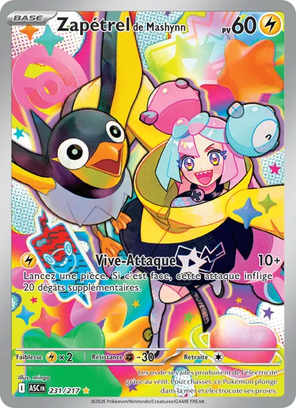 Carte Pokémon Zapétrel de Mashynn #231 — Héros Transcendants
