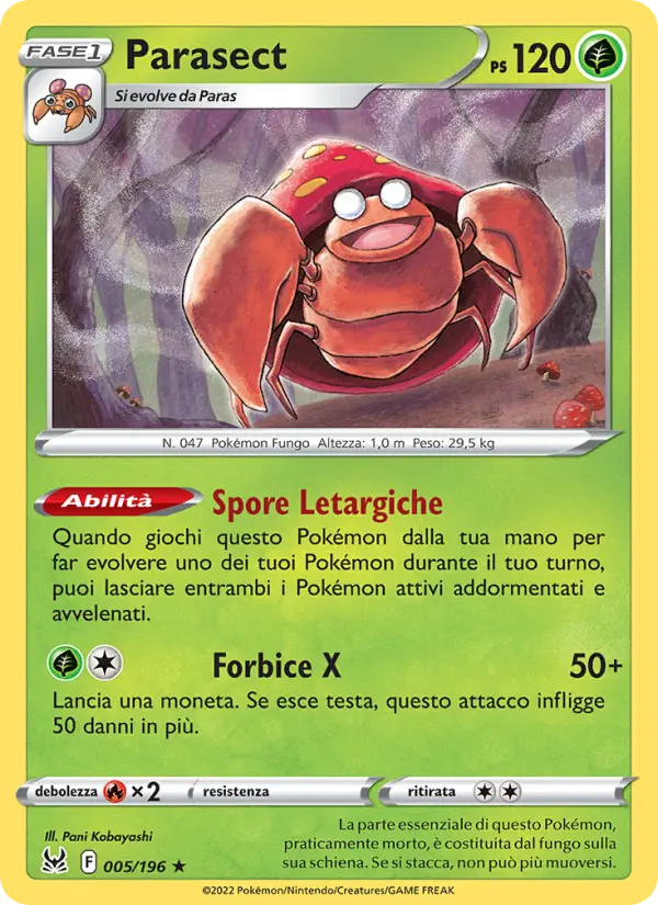 Carte Pokémon Parasect #005 — Origine Perdue