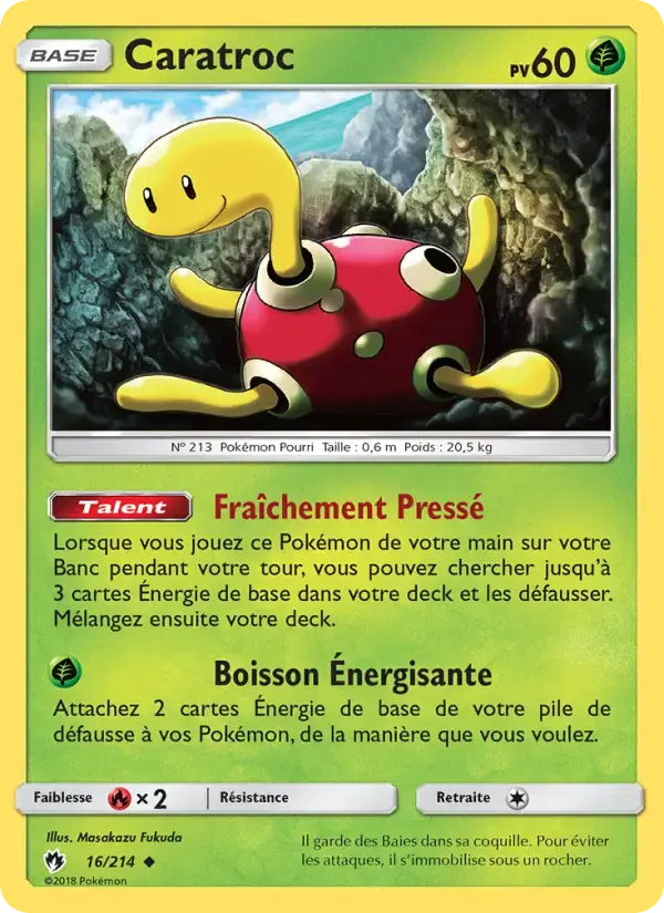 Carte Pokémon Caratroc #16 — Tonnerre Perdu