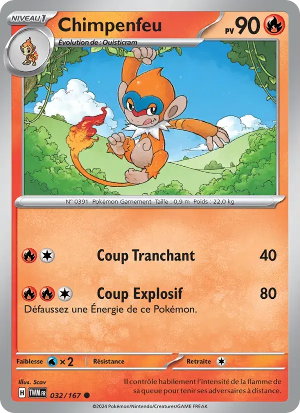 Carte Pokémon Chimpenfeu #032 — Mascarade Crépusculaire