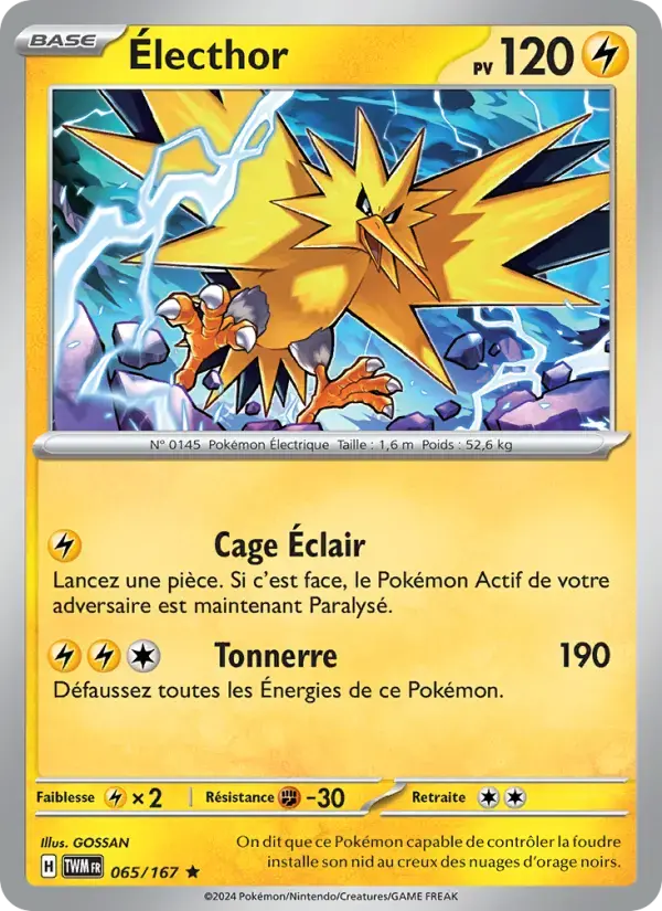 Carte Pokémon Électhor #065 — Mascarade Crépusculaire