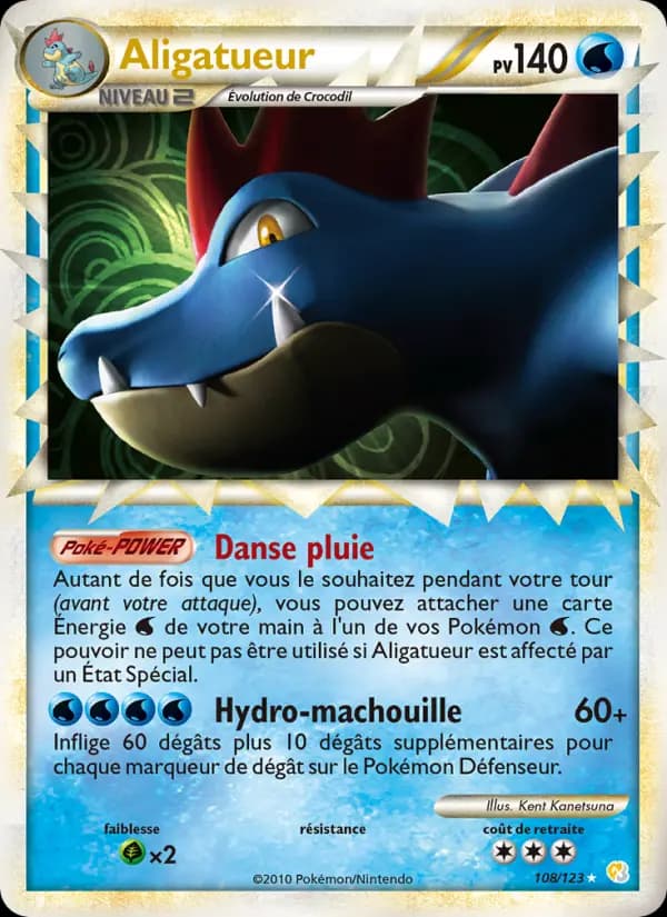 Carte Pokémon Aligatueur #108 — HeartGold SoulSilver