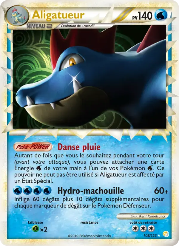 Carte Pokémon Aligatueur #108 — HeartGold SoulSilver