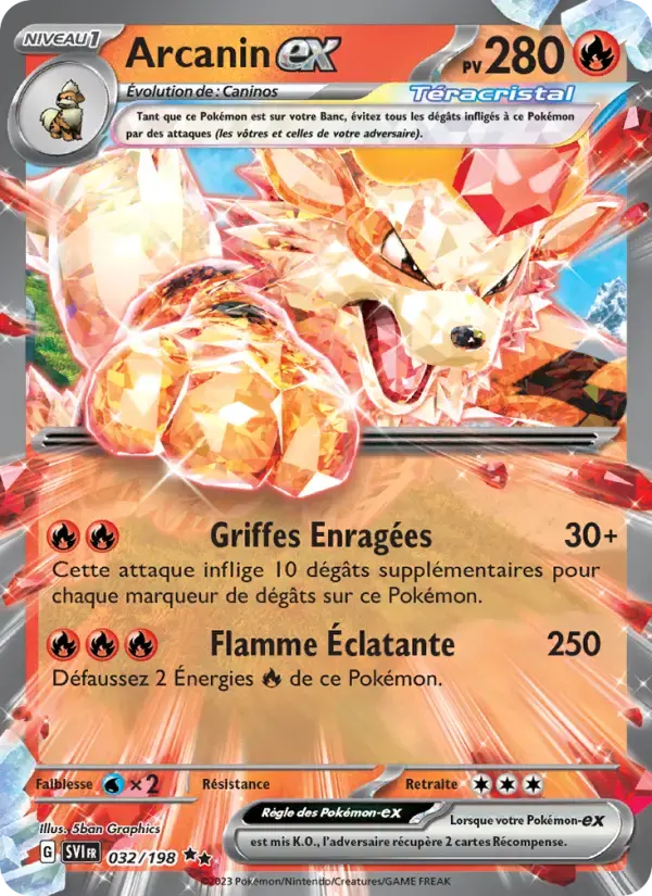 Carte Pokémon Arcanin-ex #032 — Écarlate et Violet