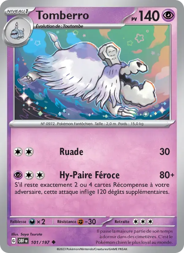 Carte Pokémon Tomberro #101 — Flammes Obsidiennes