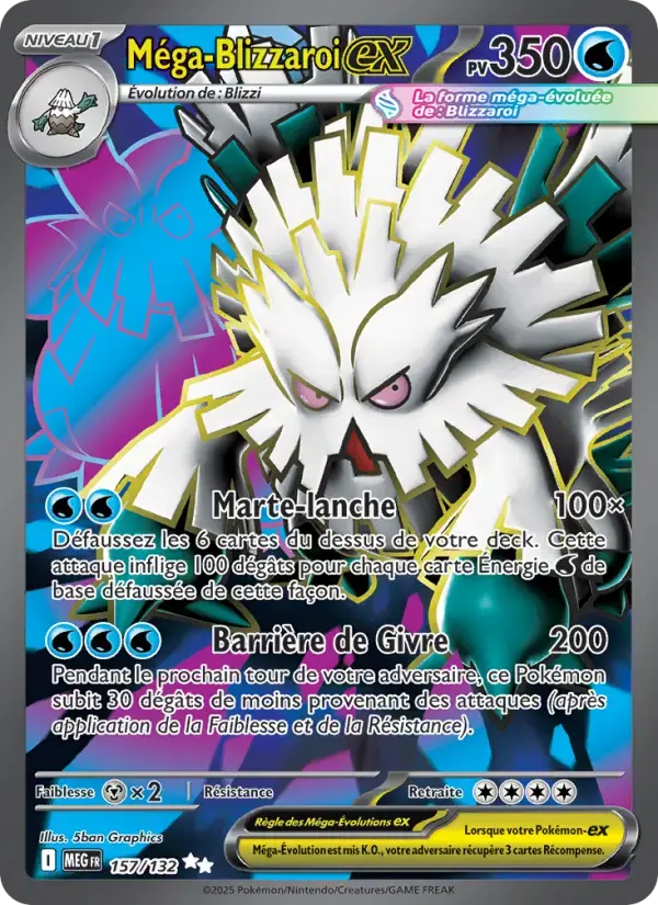 Carte Pokémon Méga-Blizzaroi-ex #157 — Méga-Évolution
