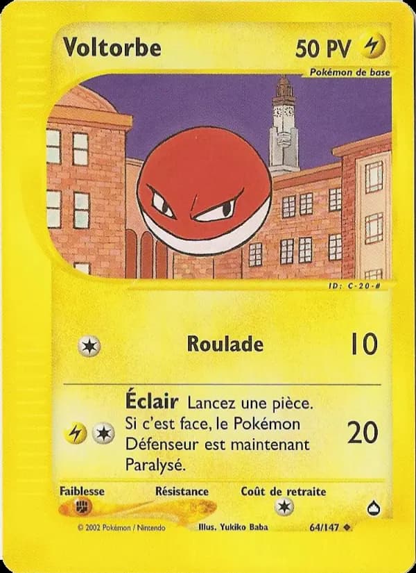 Carte Pokémon Voltorbe #64 — Aquapolis