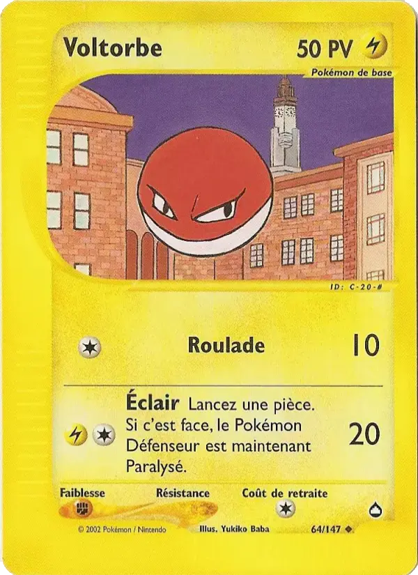 Carte Pokémon Voltorbe #64 — Aquapolis