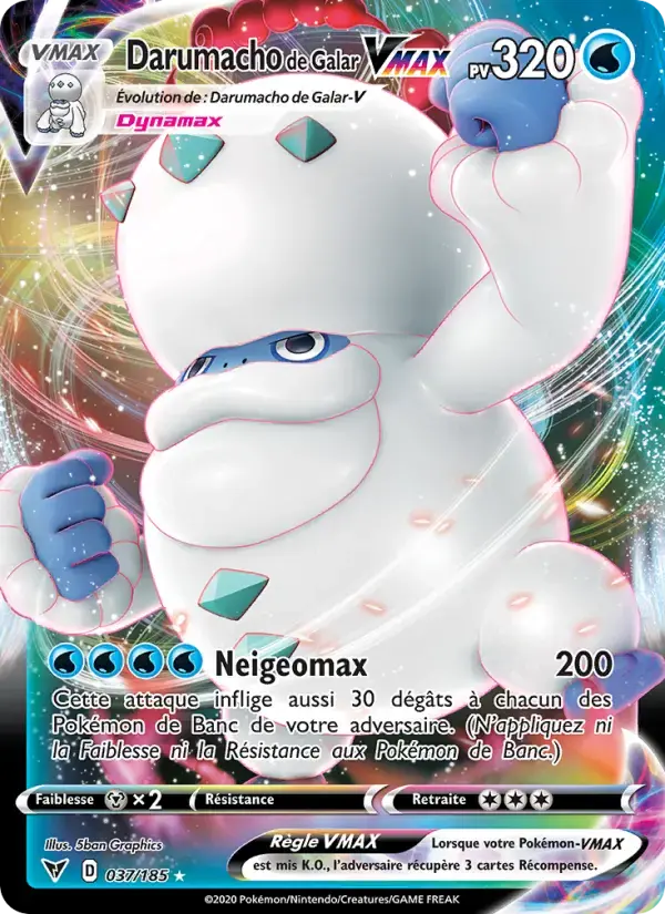 Carte Pokémon Darumacho de Galar VMAX #37 — Voltage Éclatant