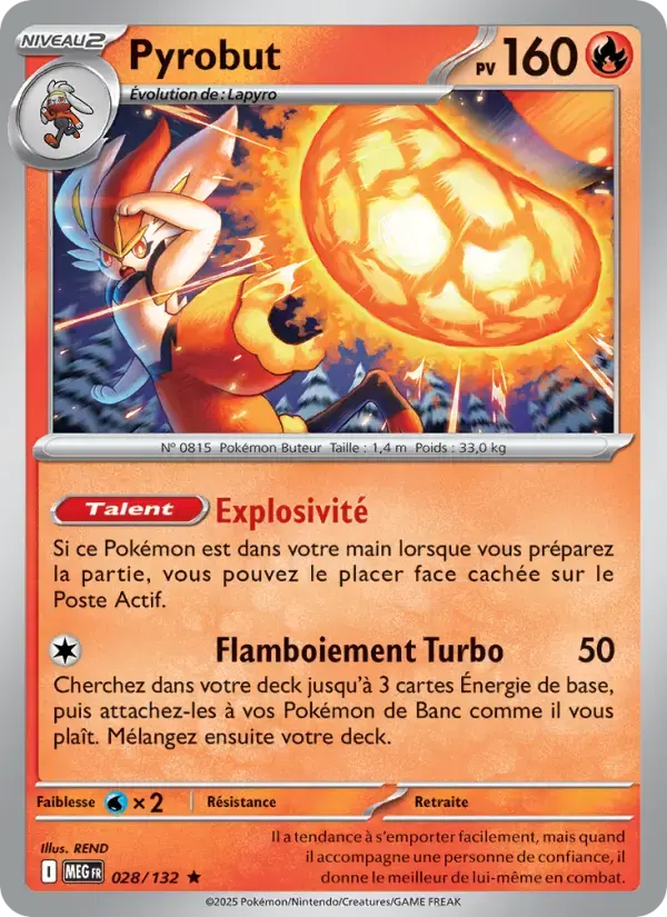 Carte Pokémon Pyrobut #028 — Méga-Évolution