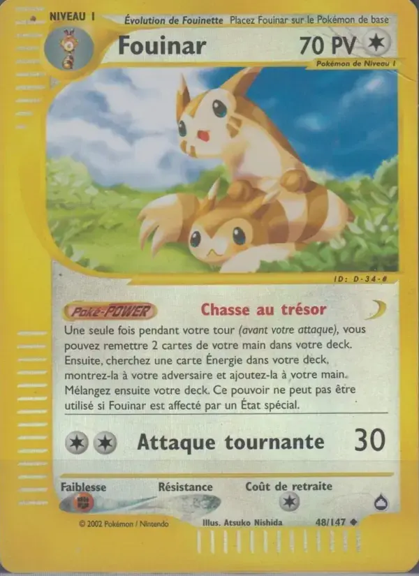 Carte Pokémon Fouinar #48 — Aquapolis