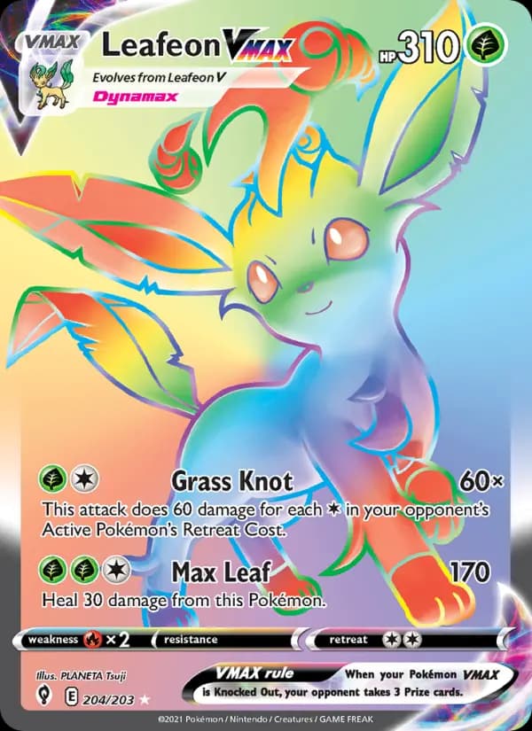 Leafeon VMAX #204 — Evolving Skies