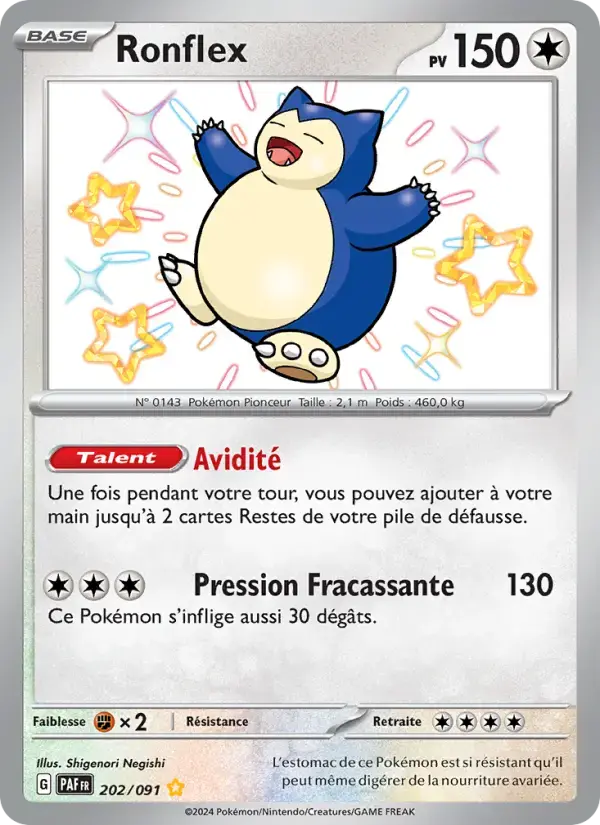 Carte Pokémon Ronflex #202 — Destinées de Paldea