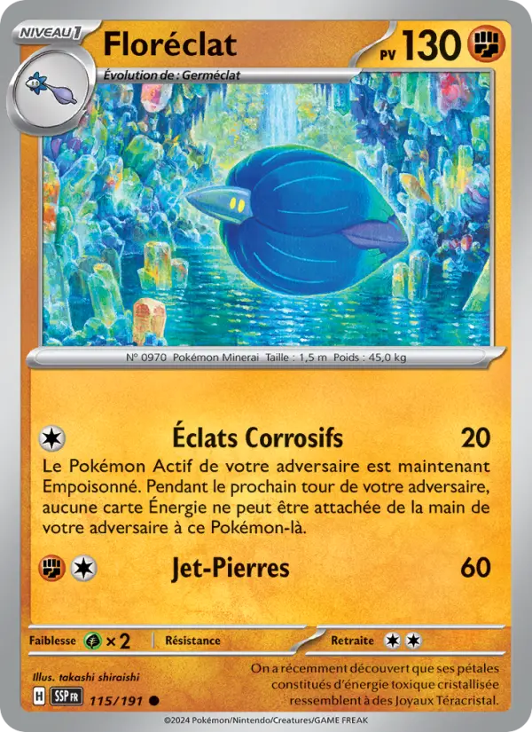 Carte Pokémon Floréclat #115 — Étincelles Déferlantes