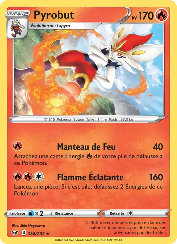 Carte Pokémon Pyrobut #36 — Épée et Bouclier