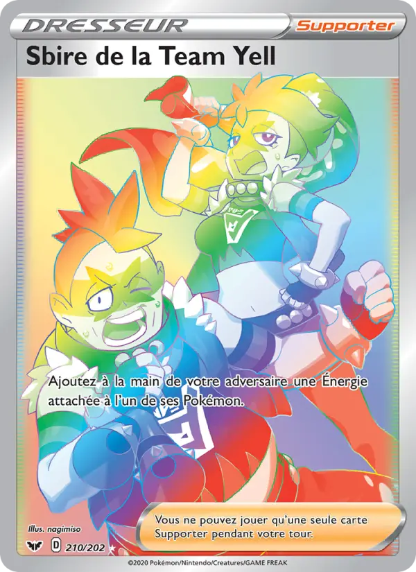 Carte Pokémon Sbire de la Team Yell #210 — Épée et Bouclier