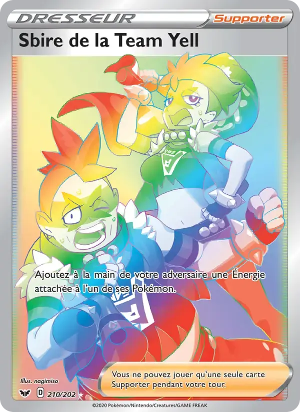 Carte Pokémon Sbire de la Team Yell #210 — Épée et Bouclier