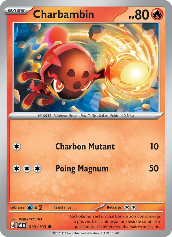 Carte Pokémon Charbambin #039 — Évolutions à Paldea