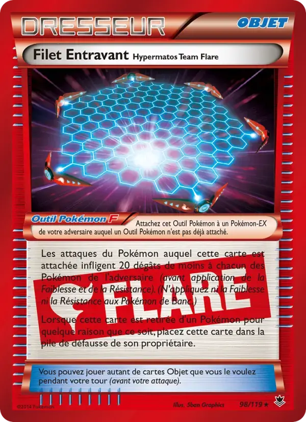 Carte Pokémon Filet Entravant Hypermatos Team Flare #98 — Vigueur Spectrale