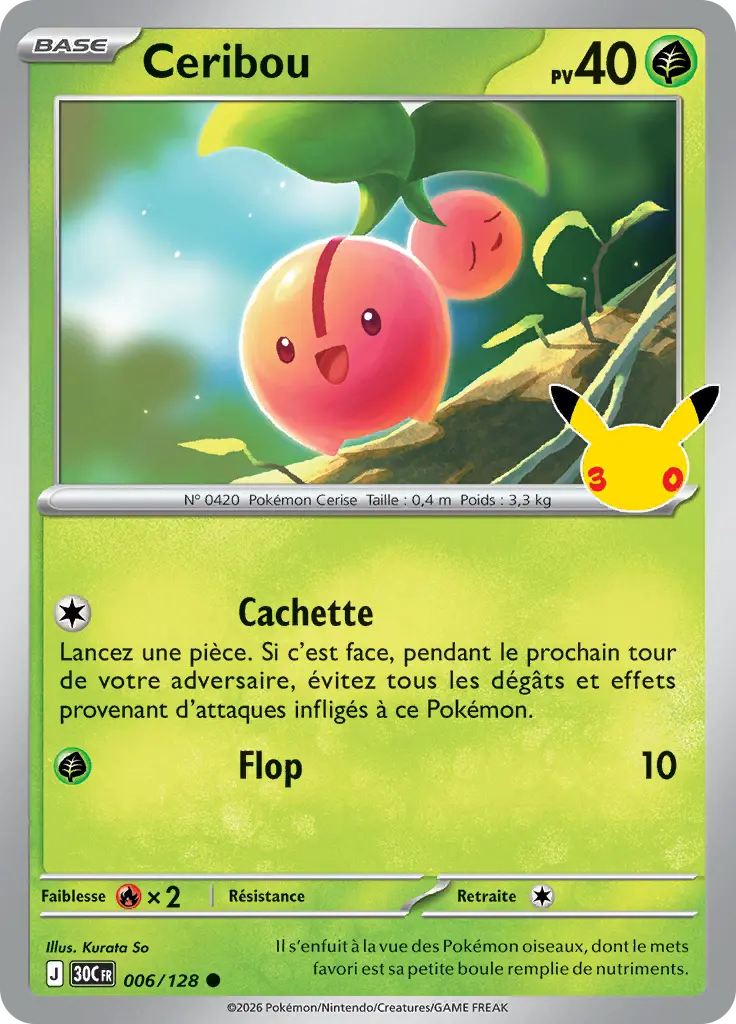 Carte Pokémon Ceribou #006 — 30ᵉ Anniversaire