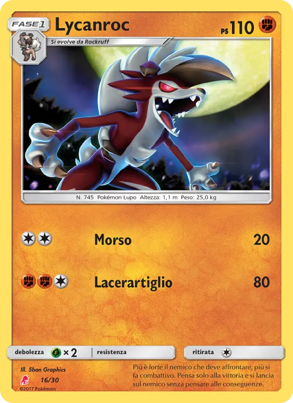 Carte Pokémon Lougaroc #16 — Kit du Dresseur SL (Lougarox)