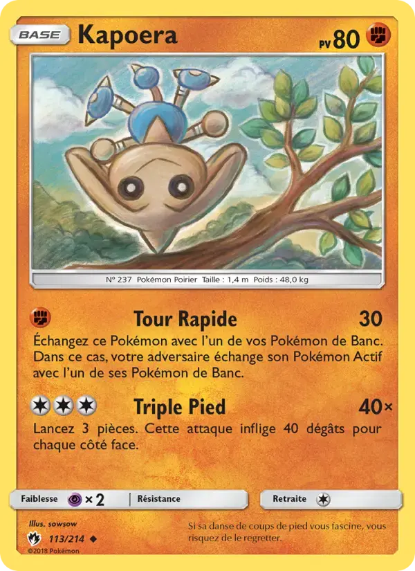 Carte Pokémon Kapoera #113 — Tonnerre Perdu
