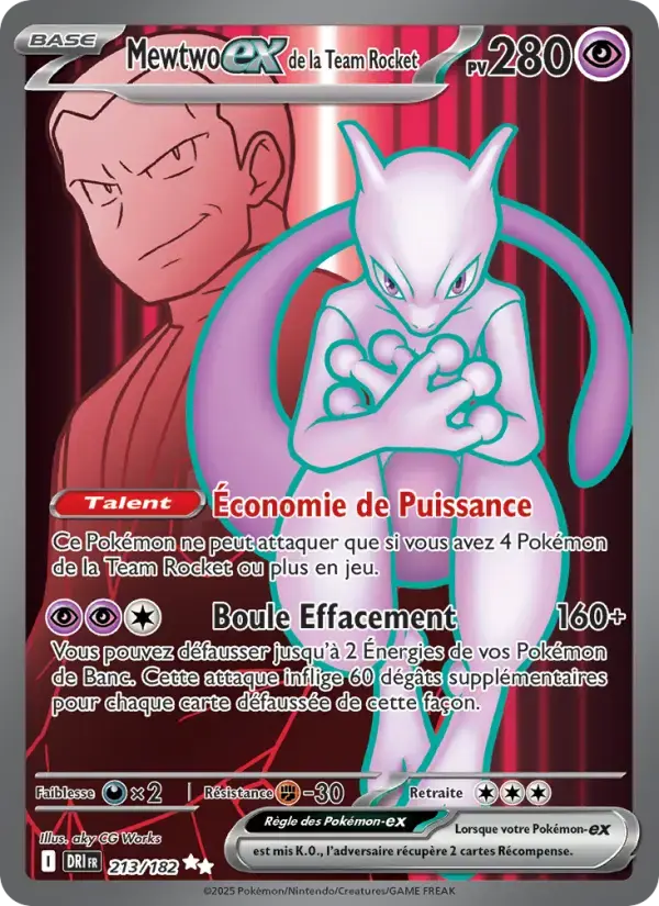 Carte Pokémon Mewtwo-ex de la Team Rocket #213 — Rivalités Destinées