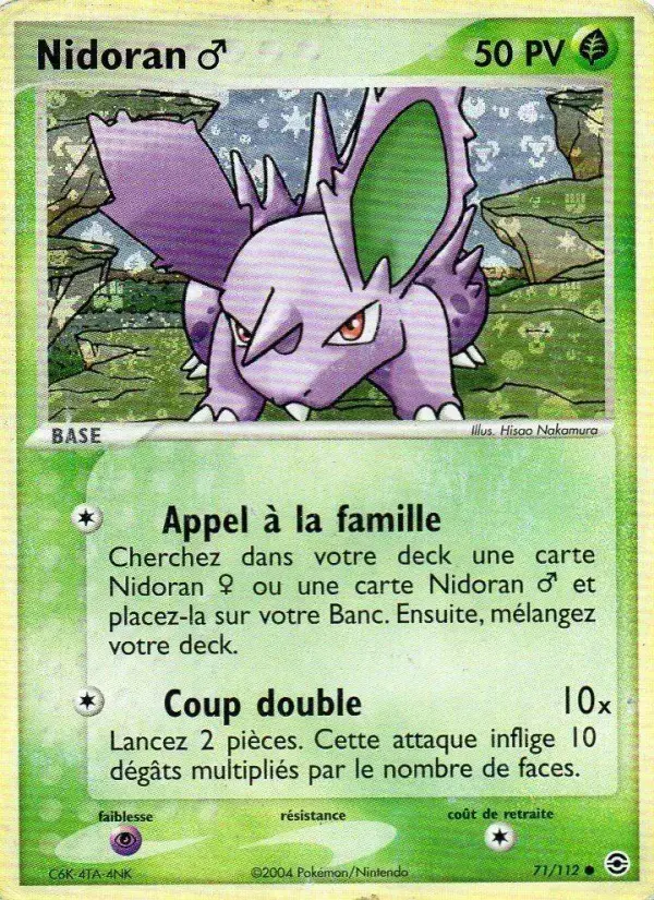 Carte Pokémon Nidoran ♂ #71 — Rouge Feu & Vert Feuille