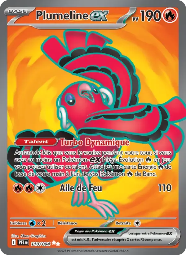 Carte Pokémon Plumeline-ex #110 — Flammes Fantasmagoriques