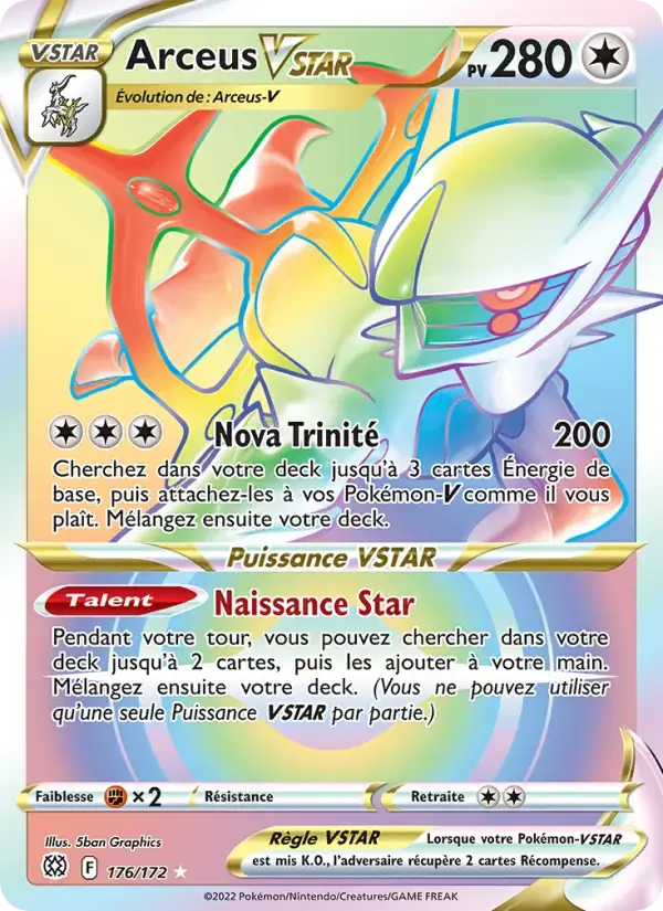Carte Pokémon Arceus VSTAR #176 — Stars Étincelantes
