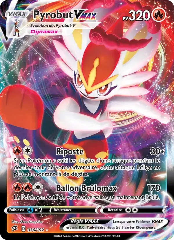 Carte Pokémon Pyrobut VMAX #36 — Clash des Rebelles